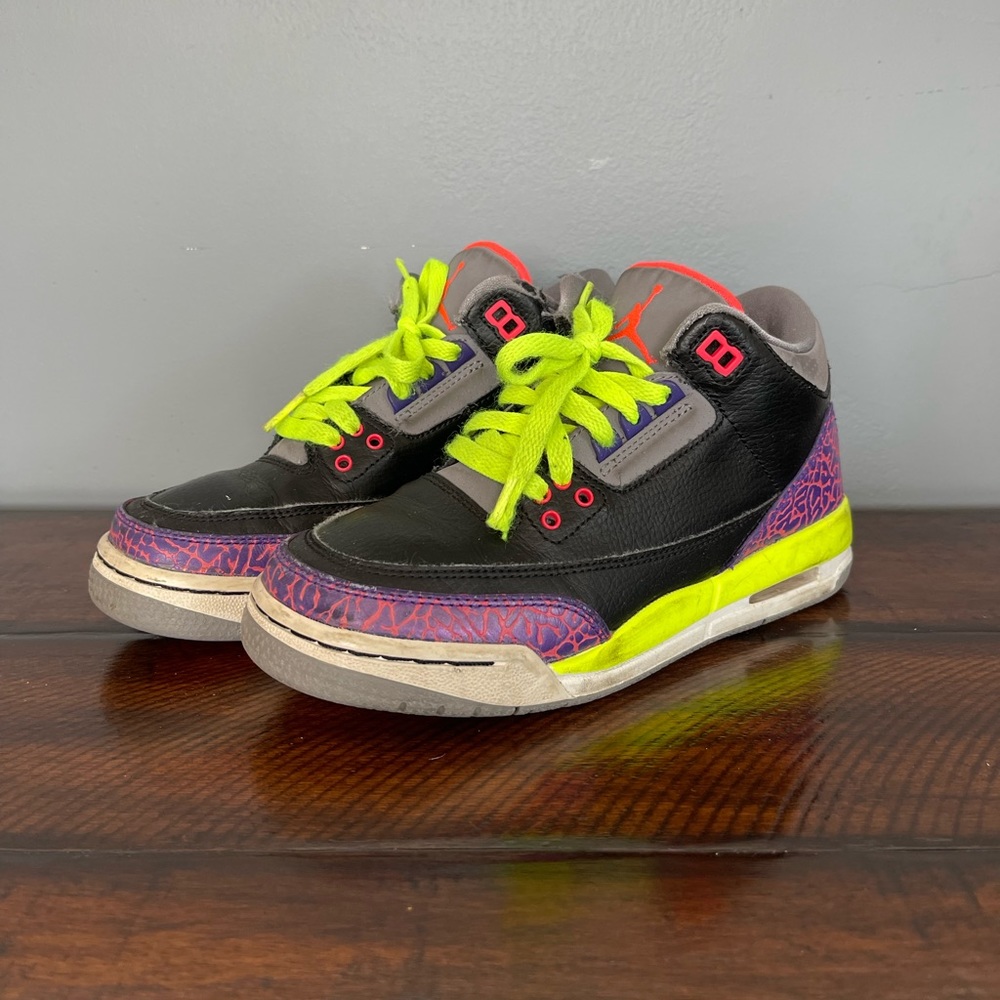 Nike Air Jordan 3 III Black Atomic Red 441140 039 Air Max BG GS size 5Y